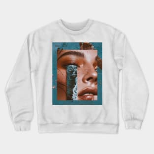 ocean eyes aesthetic collage blue sticker tshirt Crewneck Sweatshirt